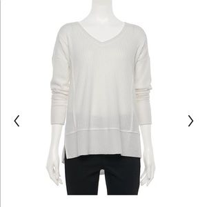 NWT SO® White Cozy Waffle Knit V- Neck Top